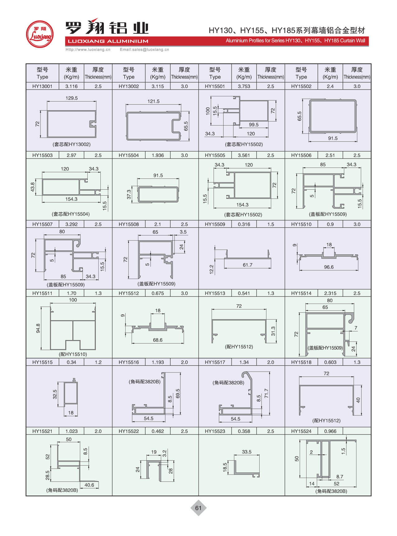 HY130、HY155、HY185系列幕墻